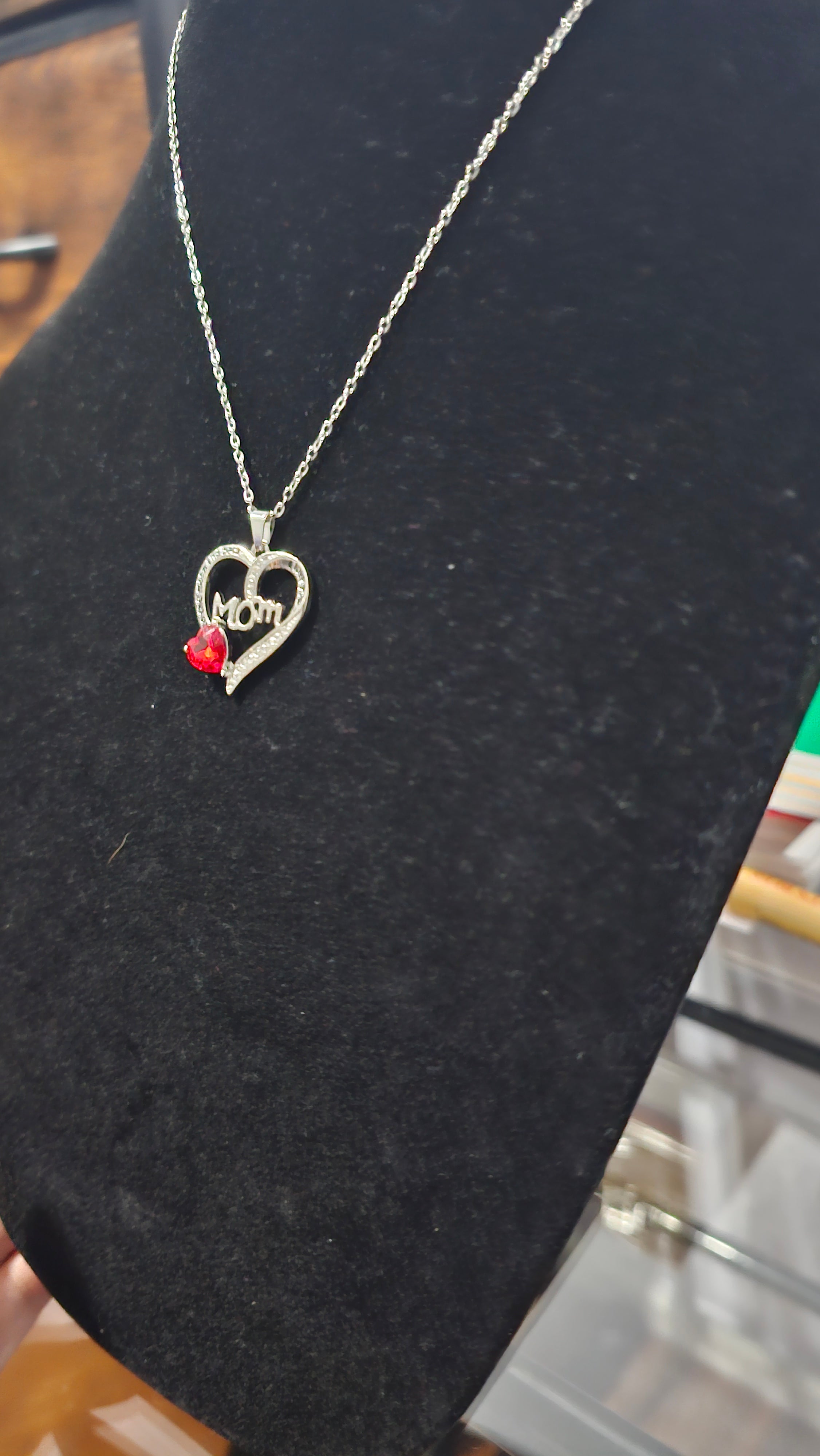 Mother Necklace with Heart Pendant.