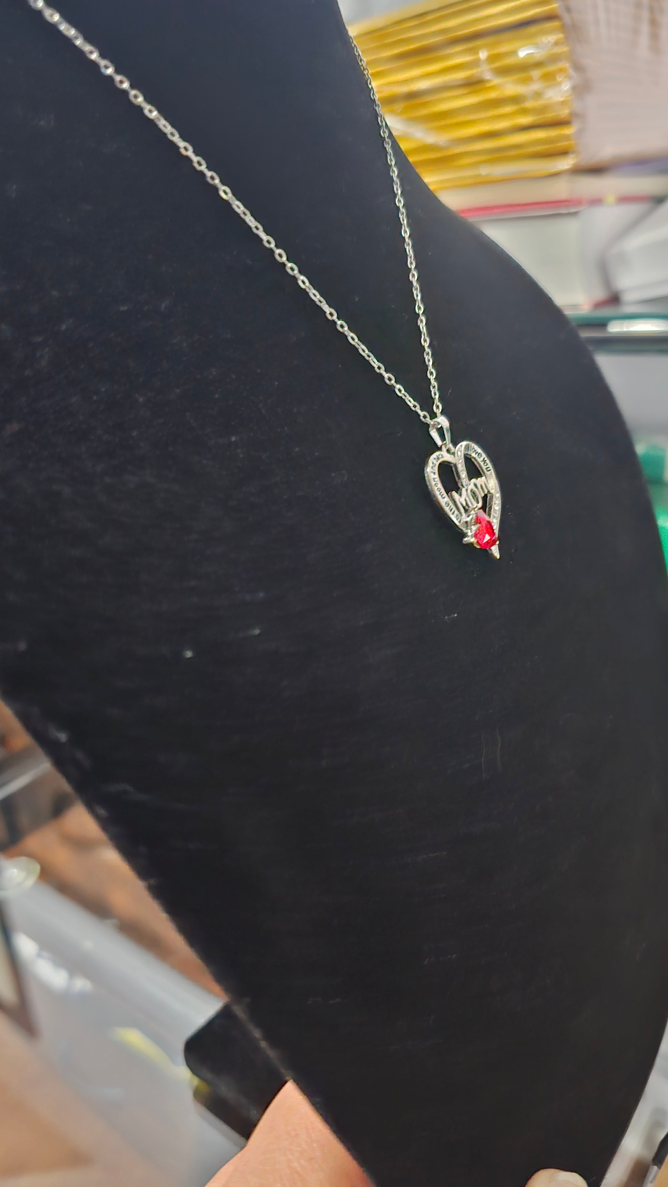 Mother Necklace with Heart Pendant.